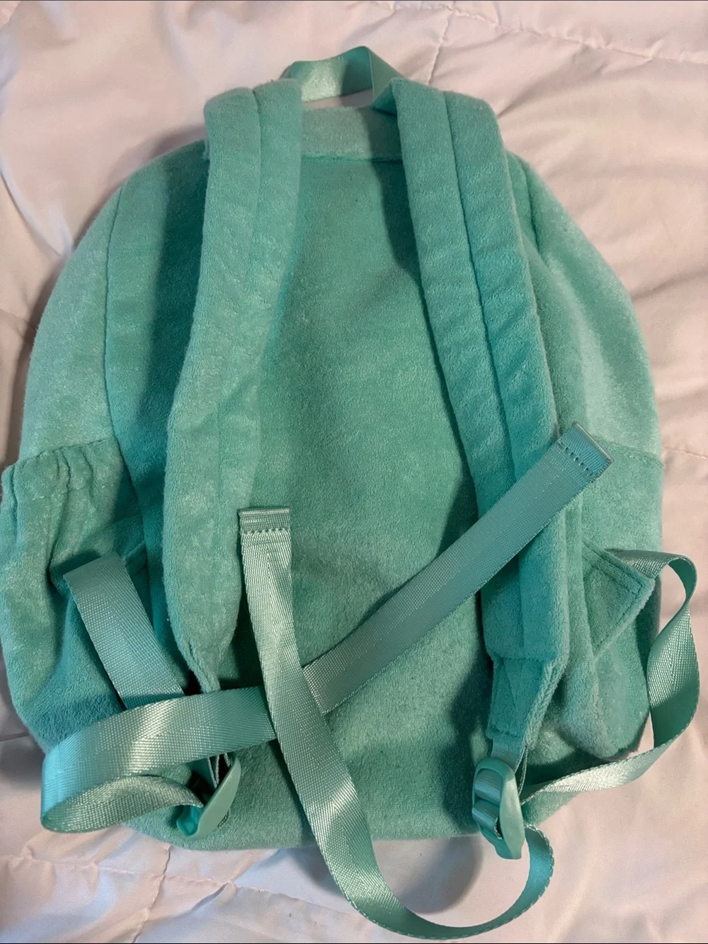 Stoney Clover Lane Turquoise Plush Mini Backpack
